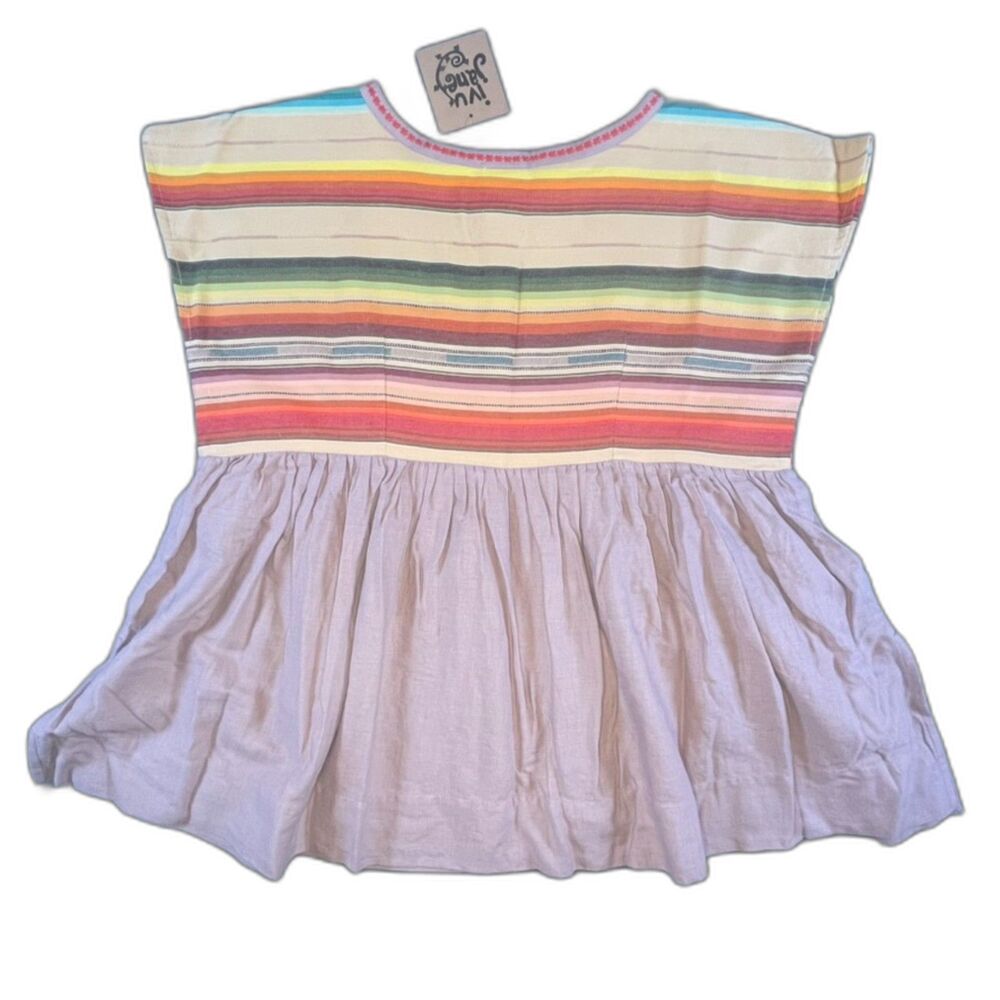 NWT Ivy Jane Embroidered Serape Stripe Boho Womens Top sz XS Resort Summer Vacay - Picture 10 of 11